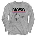 thumbnail image 1 of NASA Worm Logo And Shuttle Gray Heather Long Sleeve T-Shirt, 1 of 2