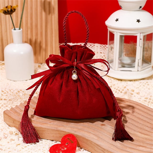 Typpkmm Packing Drawstring Velvet Pouch Sachet Gift Bag