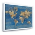 thumbnail image 1 of Carte du Monde Bleue Dorée - Toile Encadrée Charmant, 1 of 3