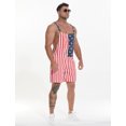 thumbnail image 5 of American Flag Overalls Bib Denim Shorts Jean Romper Casual Workout Summer Adjustable Strap Jumpsuit for Men Women, 5 of 5