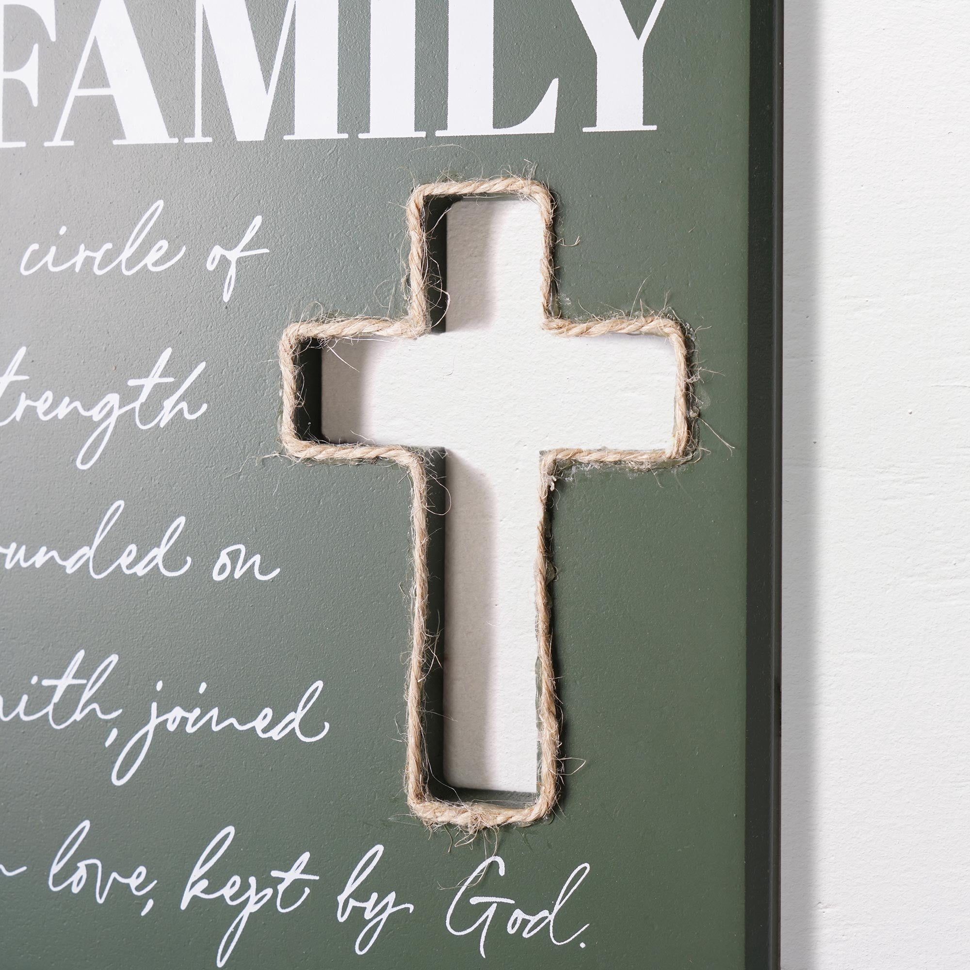 (2 pack) Crystal Art Gallery Our Family Typographic Cross Wood Wall Plaque Art - 8" x 6"