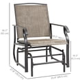 thumbnail image 3 of Outsunny Outdoor Glider Chair Set of 2, Glider Rocking Chairs, Dark Brown, 3 of 10