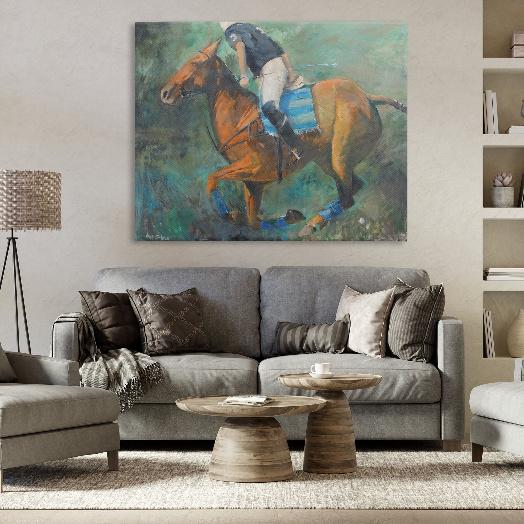 Stupell Industries Polo Rider in Dynamic Motion Canvas Wall Art, design by Jadei Graphics