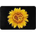 thumbnail image 1 of Bath Rugs Cute Dog Paw Print Love Yellow Sunflower Design Door Mat Outdoor Doormat Non Slip Absorbent Bathroom Rug Carpet for Home Entrance Kitchen 30"x18", 1 of 6