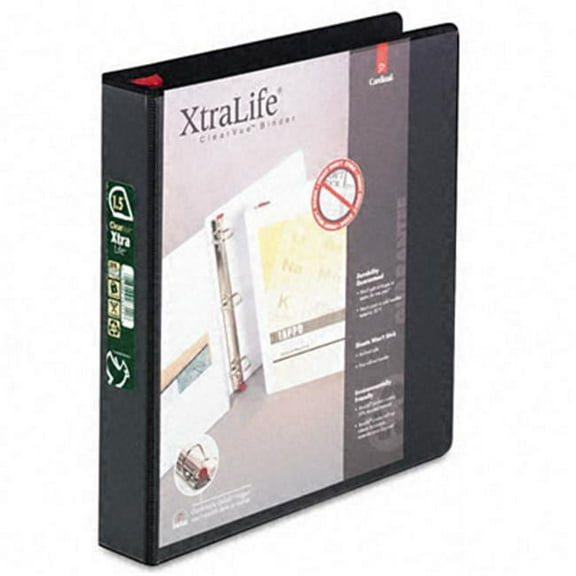 Cardinal  ClearVue XtraLife Slant-D Presentation Binder - Black - 1-1/2'' Capacity