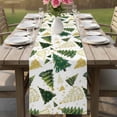 thumbnail image 5 of Christmas Tree Table Runner 60 Inches, White Green Xmas Tree Winter Bed Runner Dresser Scarves Tabletop for Indoor Outdoor Parties/Ceremony/Banquet, 13" x 60", 5 of 8