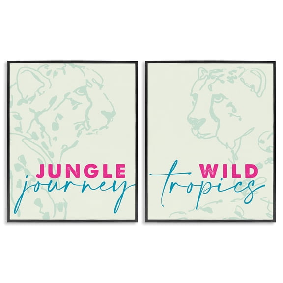 Stupell Industries Wildlife Phrases Cheetahs 2 Piece Black Framed Giclee Art Set, design by Lanie Loreth