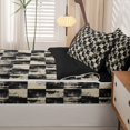 thumbnail image 5 of Manfei Classic Checkered Zipper Twin Comforter Sets with Fitted Sheet and 2 Pillowcases,Rustic Plaid Zipper Bedding Set,Beige White,Black Reversible,4pcs, 5 of 8