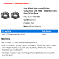 thumbnail image 2 of Rear Wheel Hub Assembly Set - Compatible with 2003 - 2006 Mercedes-Benz SL500 Base 2004 2005, 2 of 2