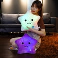 thumbnail image 2 of 40*35 creative Toy Luminous Pillow Soft Stuffed Plush Glowing Colorful Stars Cushion Led Light Toys Gift for Kids Children Girls (WHITE), 2 of 7