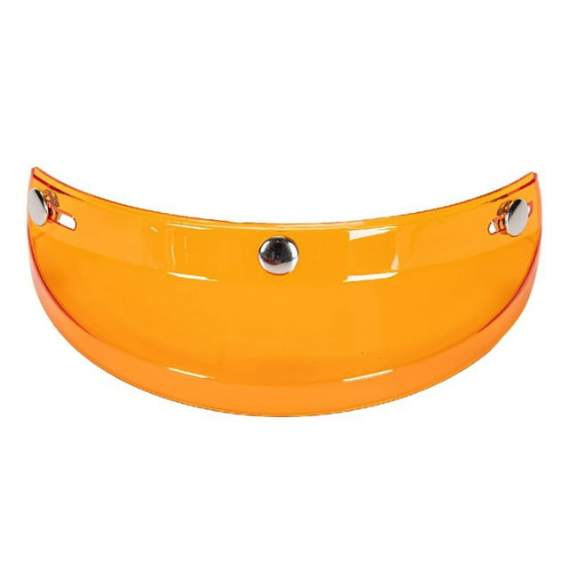 Universal Motorcycle 3 Snap-Button Visor Flip Up Down Open Face Helmet Wind Shield