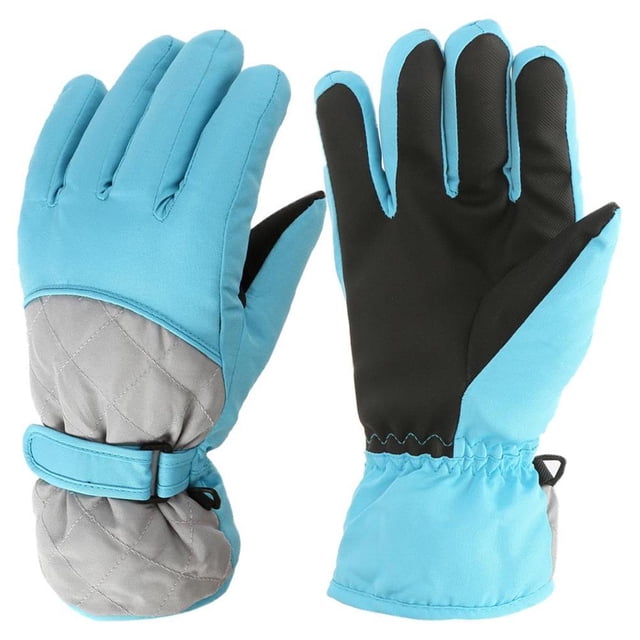 Naiovety Guantes de esquí para niños, cubierta Universal para manos de niños, para hombres y adultos, impermeable para exteriores, guante Ciclismo El color cian