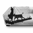 thumbnail image 3 of Labrador Soft Flannel Fleece Throw Blanket, Silhouette of Little Girl with Dog Walking in the Park Pet Care Love Theme, Cozy Plush for Indoor and Outdoor Use, 60" x 80", Black and White, by Ambesonne, 3 of 6