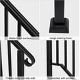 thumbnail image 5 of CHTER Handrails for Outdoor Steps, 3 Step Stair Hand Rail Kit, Transitional Wrought Iron Railings with Installation Kit, Stair Rails for Seniors, Concrete Steps & Porch & Deck(Black), 5 of 6