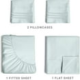 thumbnail image 3 of CGK Linens 4-Piece Ultra Soft & Comfy Hotel Luxury Sheet Set - California King Size Cooling Bed Sheet Fits 8"-16" Mattresses, Ice Blue, 3 of 7