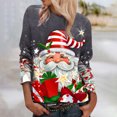 thumbnail image 1 of Pntutb Moda Mujer Cuello Redondo Manga Larga Estampado Casual Camiseta Blusa Pntutb Pntutb-8240, 1 of 8