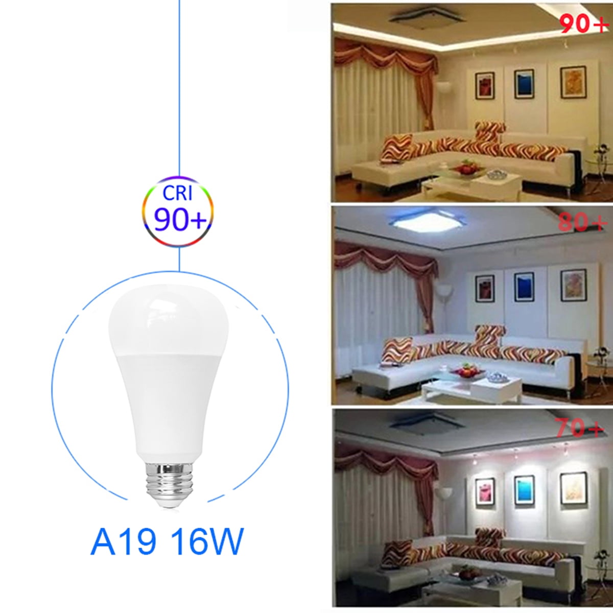 A19 Super Bright LED Light Bulbs 150W Equivalent 4 Pack,3000K Warm   White 16 Watt 1750 Lumen Energy-Efficient LED Bulb, E26   Base,Dimmable