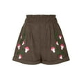 thumbnail image 2 of Patlollav Women'S Wide Leg Shorts Solid Color Printed Loose Elastic Band Casual Corduroy Shorts, 2 of 6