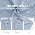 thumbnail image 4 of QDG Men's Short Sleeve Button-Up Shirt Cuban Collar Hollow Out Texture Casual Summer Beach Vacation Shirt, 4 of 8