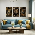 thumbnail image 2 of Leopard Wolf Eagle Canvas Wall Hieng Black and White Picture Blue Eye Animal Painting Wildlife Prints for Living Room Bedroom Wall Decor Framed, 2 of 6