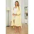 thumbnail image 3 of HEARTNICE Fuzzy Robes for Women, Long Plush Hooded Fluffy Warm Bathrobes,(Light Yellow,S-M), 3 of 5