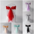 thumbnail image 2 of Elegant Chair Sashes: Wedding, Hotel, and Conference Decoration with Sheer Organza Fabric and Elastic Band Holiday Celebration, 2 of 10