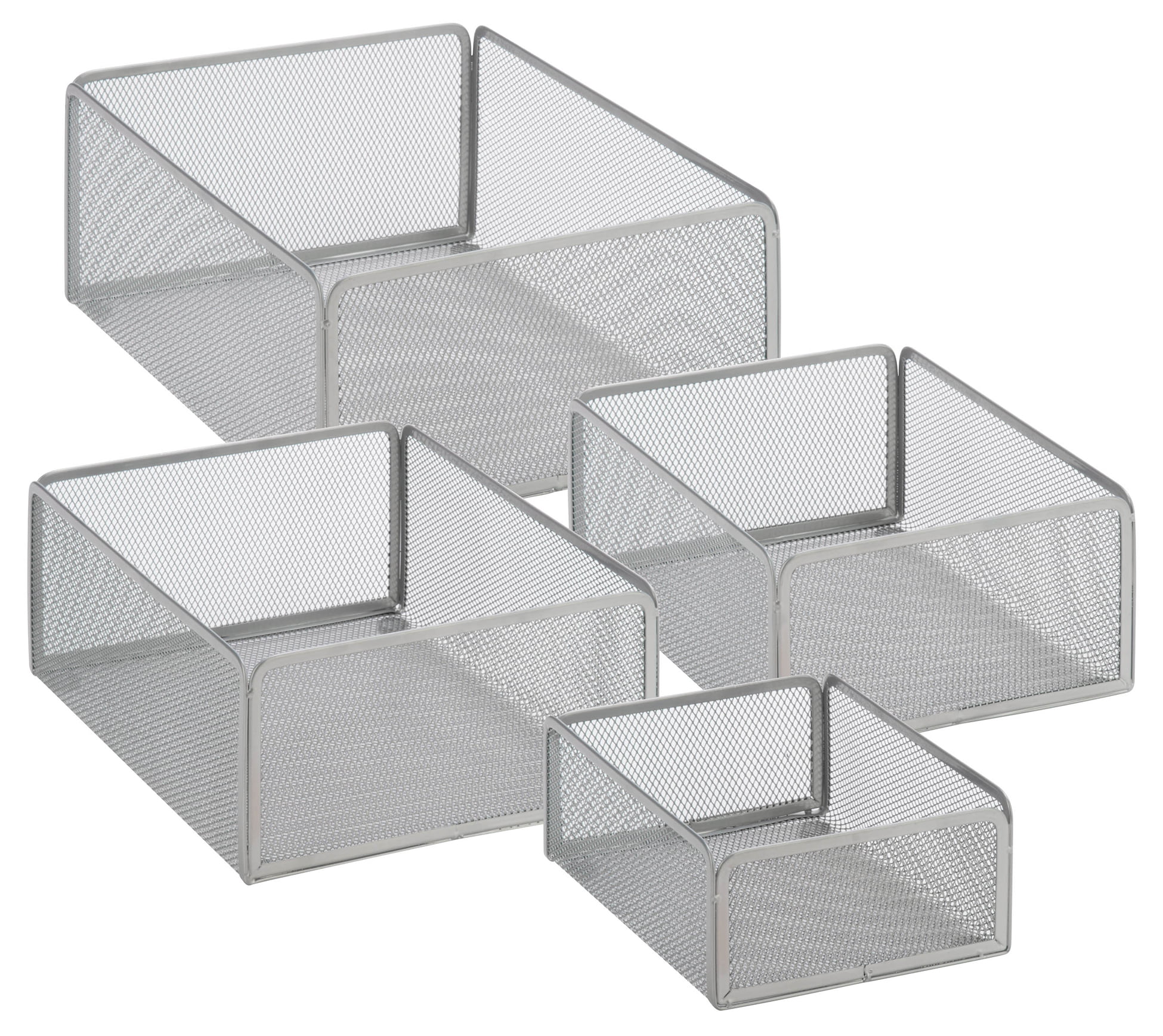 G.E.T Pack of 1 Enterprises Chrome Oval Metal Wire Basket Metal Wire Baskets Collection 4-20144 