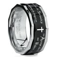thumbnail image 2 of Metal Masters Mens Black Stainless Steel Cross Serenity Prayer Fidget Spinner Ring 9mm Anxiety Stress Relief, 2 of 5