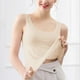 thumbnail image 4 of Pijama de manga corta para mujer, blusa lisa con cuello en U, de 3 piezas, 4 of 5