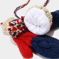 thumbnail image 5 of women's stripe knitted hat, scarf and glovesWinter Thermal Fleece Lined Scarf And for Cold Weather Knitted for Outdoor Activities, 5 of 8