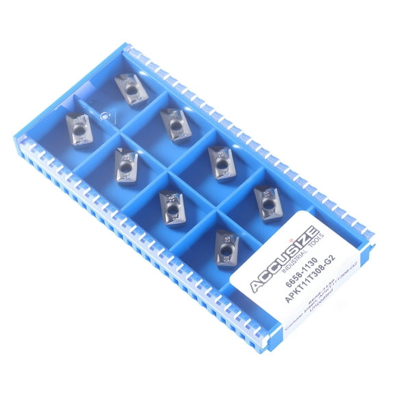 Accusize Apkt11t308-Lh Inserts en Carbure, Aluminium à Découper, 10 Pcs/boîte, 0058-1130x10