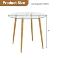 thumbnail image 2 of Round Glass Dining Table Leisure Coffee Table with Metal Legs, 2 of 5