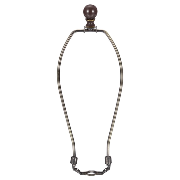Uxcell 1 Set 12" Lamp Shade Harp Holder, Heavy Duty Detachable Lampshade Brackets with 1.46" Height Solid Metal Finial Shade Holder for Table and Floor Lamps, Bronze/Brown