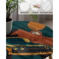 thumbnail image 3 of Boho Driving Car and Mountain Fitted Round Tablecloths Elastic Edged Table Covers 36"-44",Abstract Arch Sun Waterproof Dining Room Table Cloth for Kitchen Holiday Party Tables Decor, 3 of 6