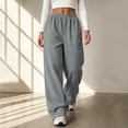 thumbnail image 4 of Women's Barrel Leg Jogger Pants, High Rise Elastic Waist, Side Pockets, Tapered Fit, 4 of 4