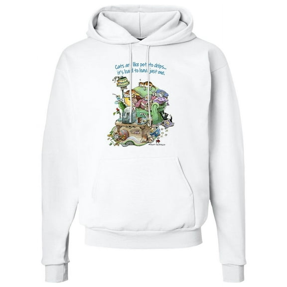 Inktastic Cats Are Like Potato Chips It's Hard to Have Just 1 Adult Hoodie Sweatshirt