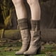thumbnail image 5 of Wosthever Calentador de piernas, funda para mantener el calor, adorno para vestirse, puños para botas con colgante de borla, accesorio de ropa, rodilleras Suministros térmicos Caqui Wosthever HA059253-04, 5 of 6