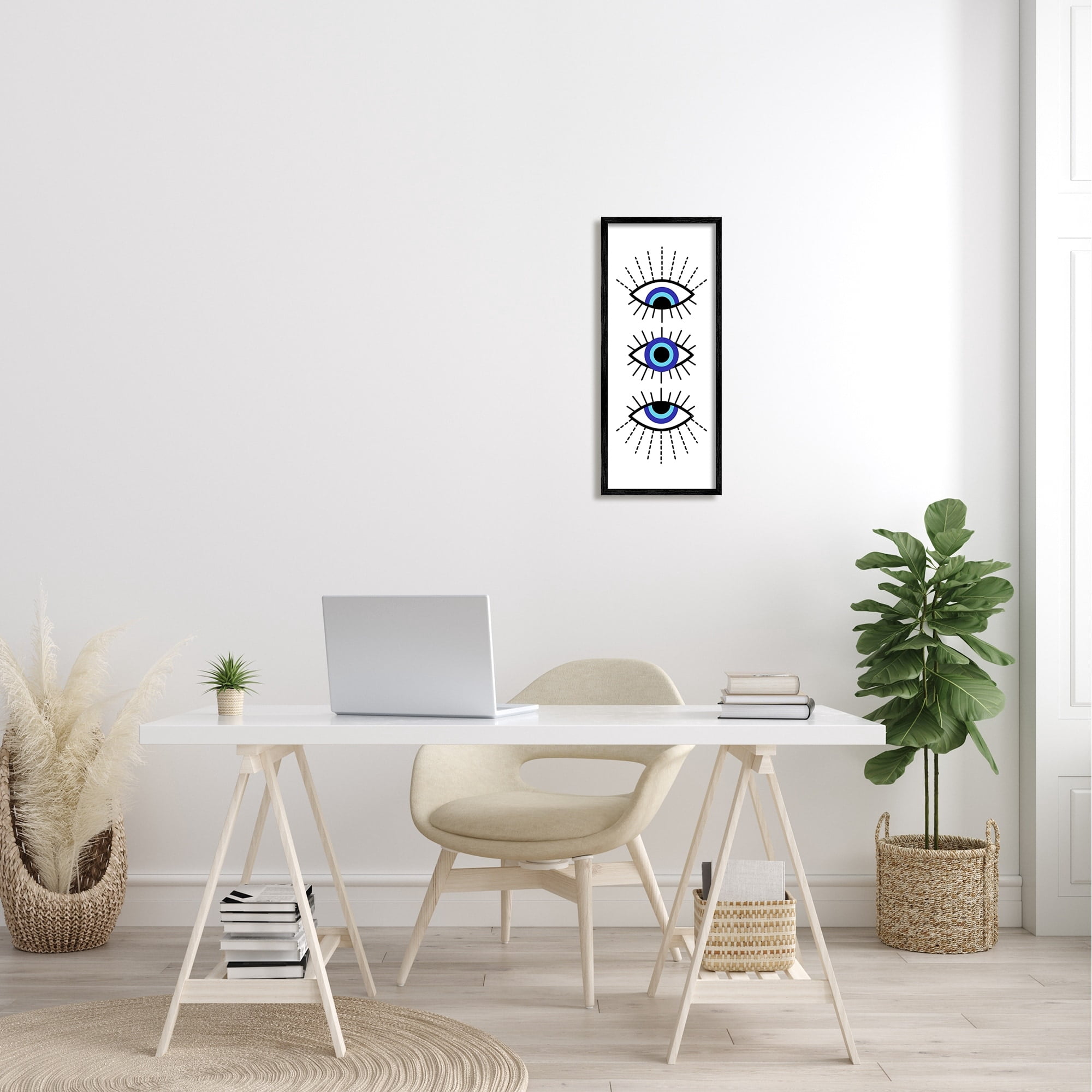 Stupell Industries Sacred Evil Eye Geometric Iris Patterned Eyelashes,10 x 24, Design by Martina Pavlova