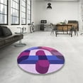 thumbnail image 4 of Ahgly Company Machine Washable Indoor Square Transitional Dark Orchid Purple Area Rugs, 5' Square, 4 of 7