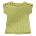 thumbnail image 7 of CAIVO Women Blouses Dressy Casual Solid Color Jacquard Hollow Short Sleeved Tops O-Neck Trendy Shirts, 7 of 7