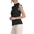 thumbnail image 4 of INSPIRE CHIC Women's for Sleeveless Shirt Button Up Solid Color Ruffle Summer Blouse, 4 of 5