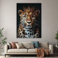 thumbnail image 6 of Mudket Leopard with Crown Canvas Wall Art, Leopard Print Room Decor Framed Ready to Hang for Man Cave - 12"L x 8"W, 6 of 10