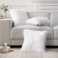 thumbnail image 5 of Phantoscope 18" x 18" Faux Fur Decorative Throw Pillow, Plush Cushion with Insert for Couch, Bed, Chair, Pure White, 1 Pack, 5 of 7