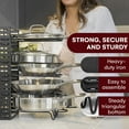 thumbnail image 5 of GeekDigg Adjustable Pots and Pans Organizer - 8 Tier Versatile Kitchen Pot Rack for Counter and Cabinet - Easy Setup, 3  Installation Ways, Accommodates 8+ Pots and Pans - Space-Saving Black Design, 5 of 6