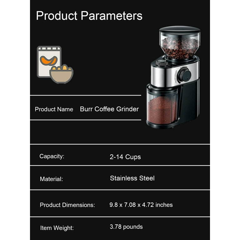 Andronicas Coffee Bean Burr Grinder Cuisinart Coffee Maker Nuttii Burr  Coffee Grinder – Electric