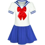 Girls Dress Sailor Moon Cosplay School Uniform Navy Suit 6 Years