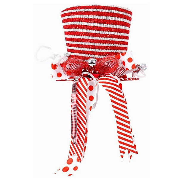Sombrero De Copa Navideño De Felpa, Gorro De Navidad A Rayas Rojo, Divertido Y Suave, Para Fiestas Y Actividades Al Aire Libre