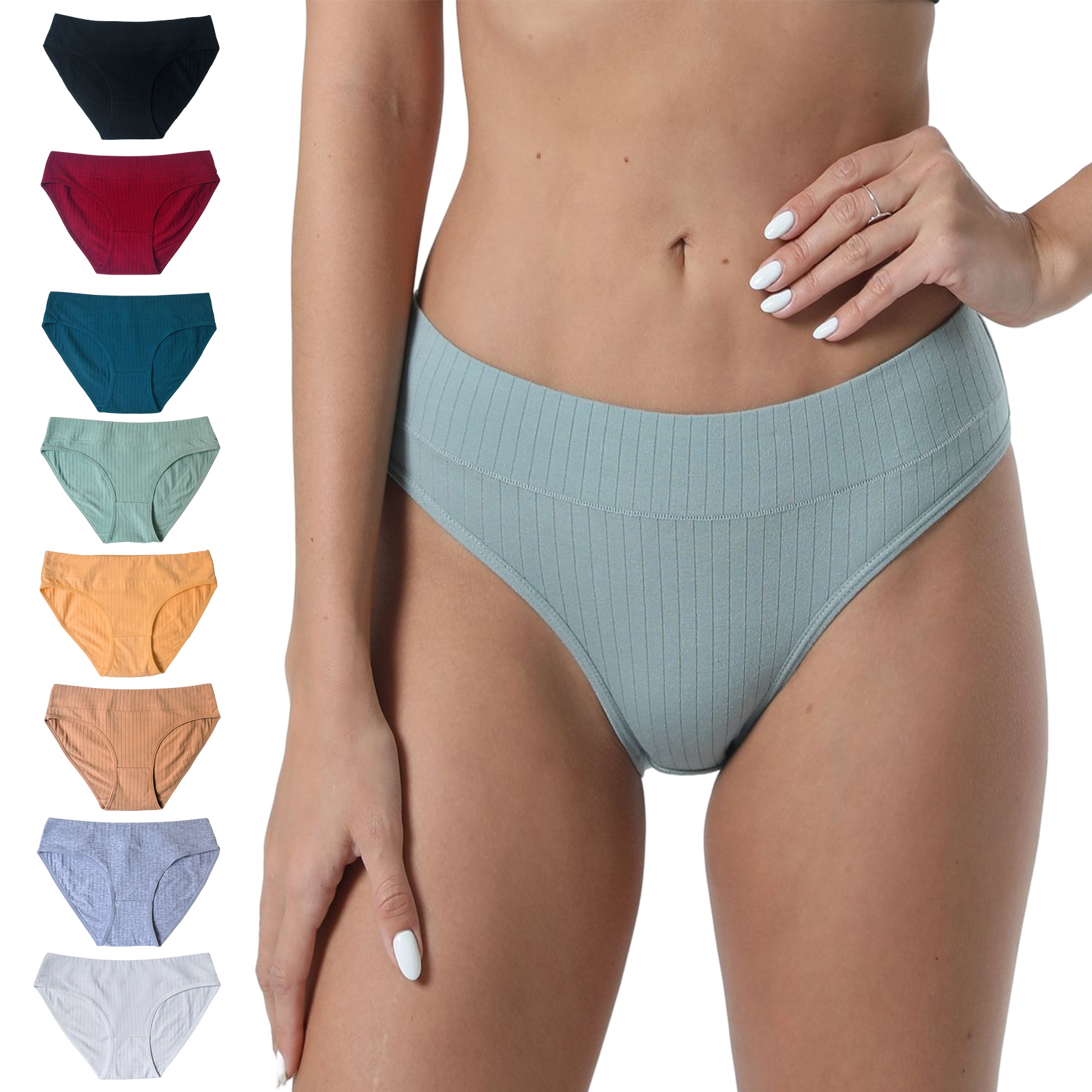 8 Pack Women's Seamless Underwear, Cotton Panties for Women, Bikini Underwear Hipster Underpants