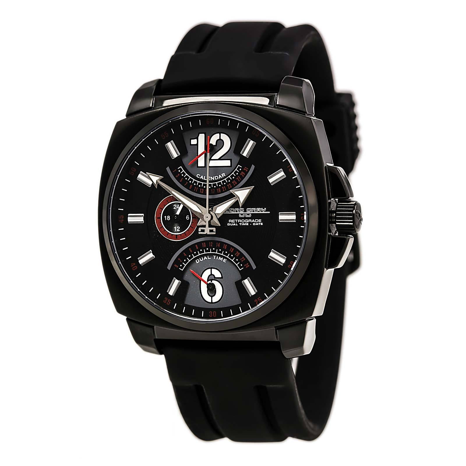Dual time chronograph rubber best sale