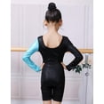 thumbnail image 4 of Maillot BAOHULU para niñas pequeñas, gimnasia B196, negro y azul, 4 of 5